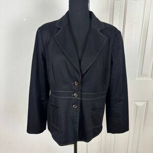 Isabella Suits Women's Black Blazer Jacket Size 16 Career Office‎